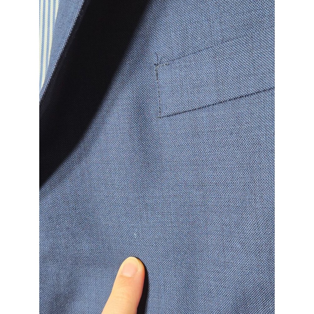 Tommy Hilfiger Mens Blue 100% Worsted Wool Sports Coat Jacket Size 46R Formal - Picture 4 of 14